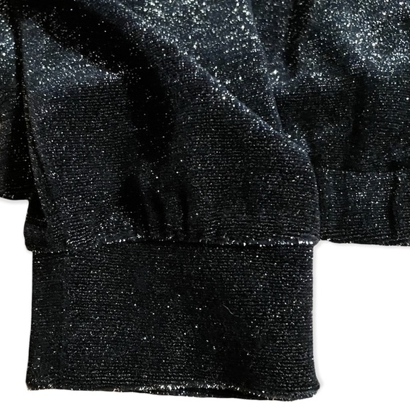 Juicy Couture Pitch Black Lurex Velour Pullover Size Medium NWT - Picture 3 of 5